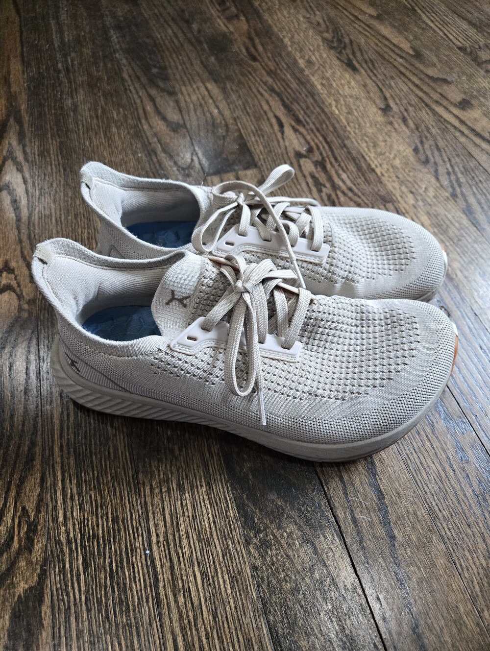 Flux Adapt Runner Sand Beige Knit Wide Toe Box‎ Running Shoes Womens 8.5 Mens 7